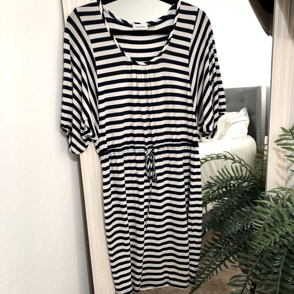 Calvin Klein striped silky dress